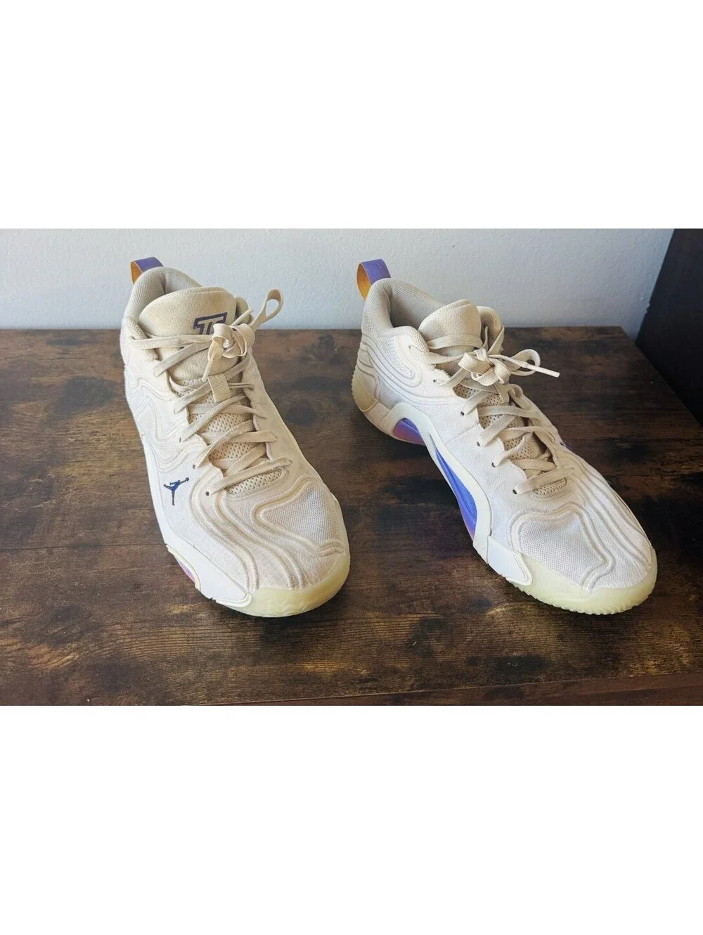 Jordan Tatum 3 Highlights Offseason Sail Ivory Purple HV5882-100 Mens Size 9.5